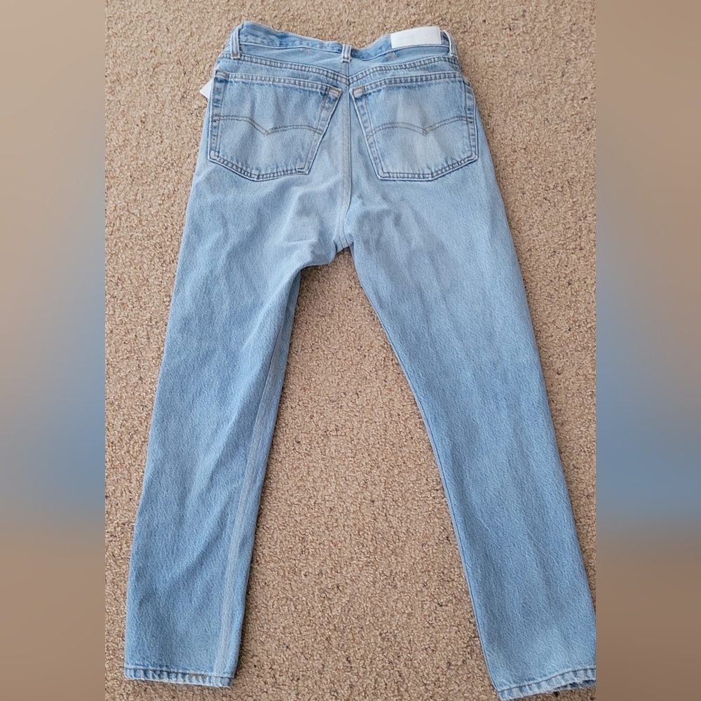 Re Done/Levis High Rise Ankle Crop Light Denim